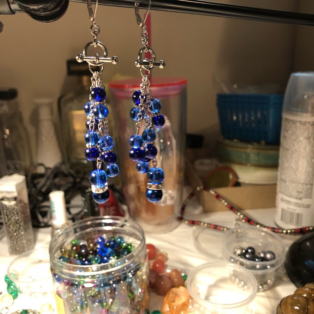 Blue Dangle Earrings